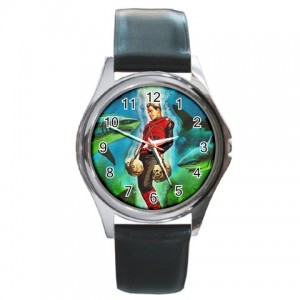 Captain Scarlet - Silver Tone Round Metal Watch - Stars On Stuff