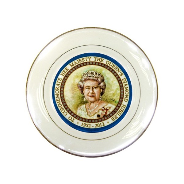 Queen Elizabeth II Diamond Jubilee 60 Years - Porcelain Plate - Stars ...